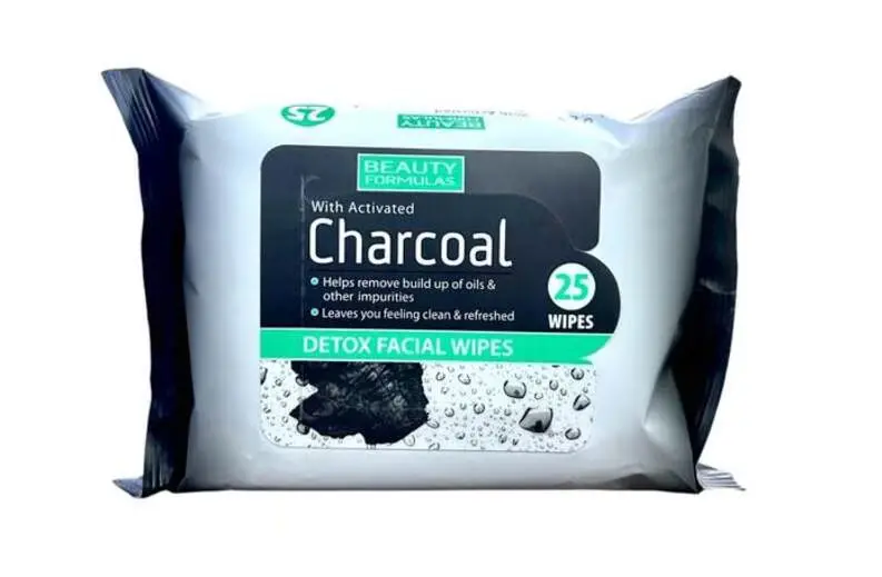 Beauty Formulas Activated Charcoal Face Wipes 25s
