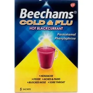 Beechams Cold & Flu Hot Blackcurrant 5S.