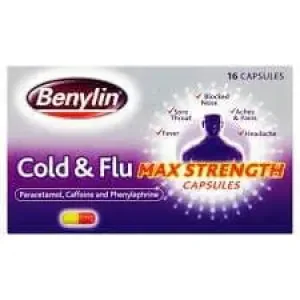 Benylin Cold & Flu Max Strength Caps 16S