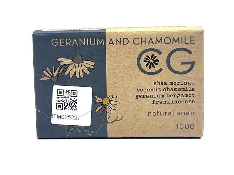 Cinnabar Soap Geranium & Chamomile 100gm
