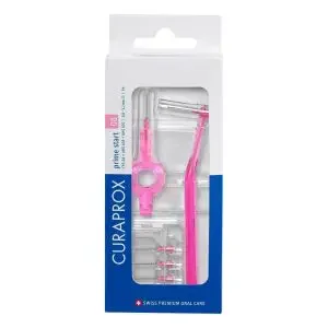 Curaprox Prime Start Cps 08 Interdental Brush Kit + Holder -Pink