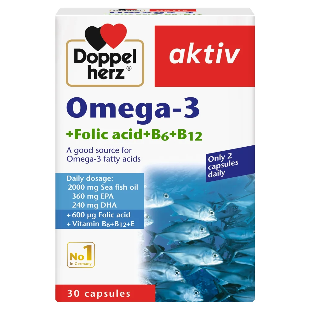 Doppelherz Aktiv Omega-3+Folic Acid+B6+B12 Caps 30's