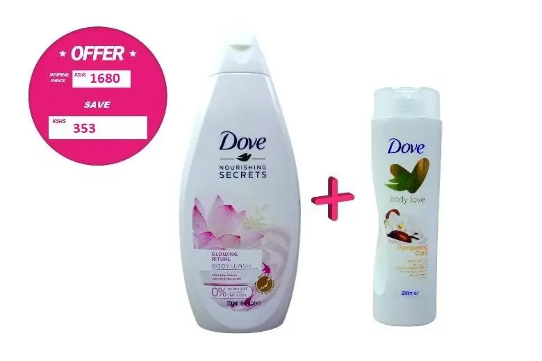 Dove Wash Lotus & Rice 500ml + Lotion Vpack