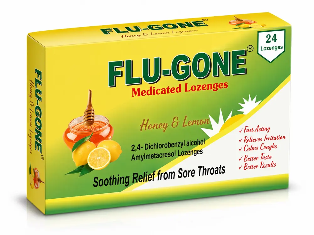 Flugone Honey & Lemon Lozenges 24's