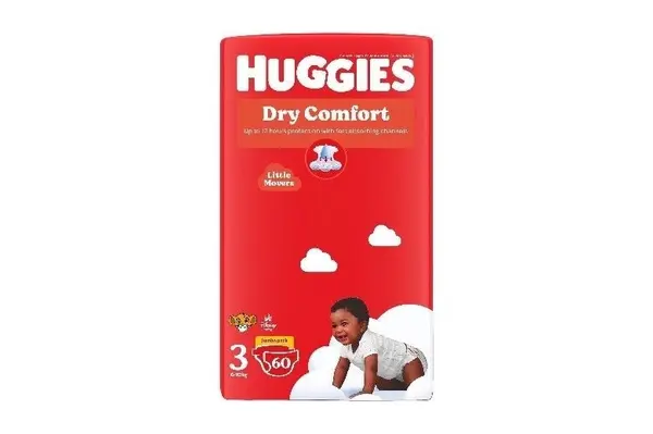 Huggies Dry Comfort Jumbo Size 3 (6-10)Kgs 60's