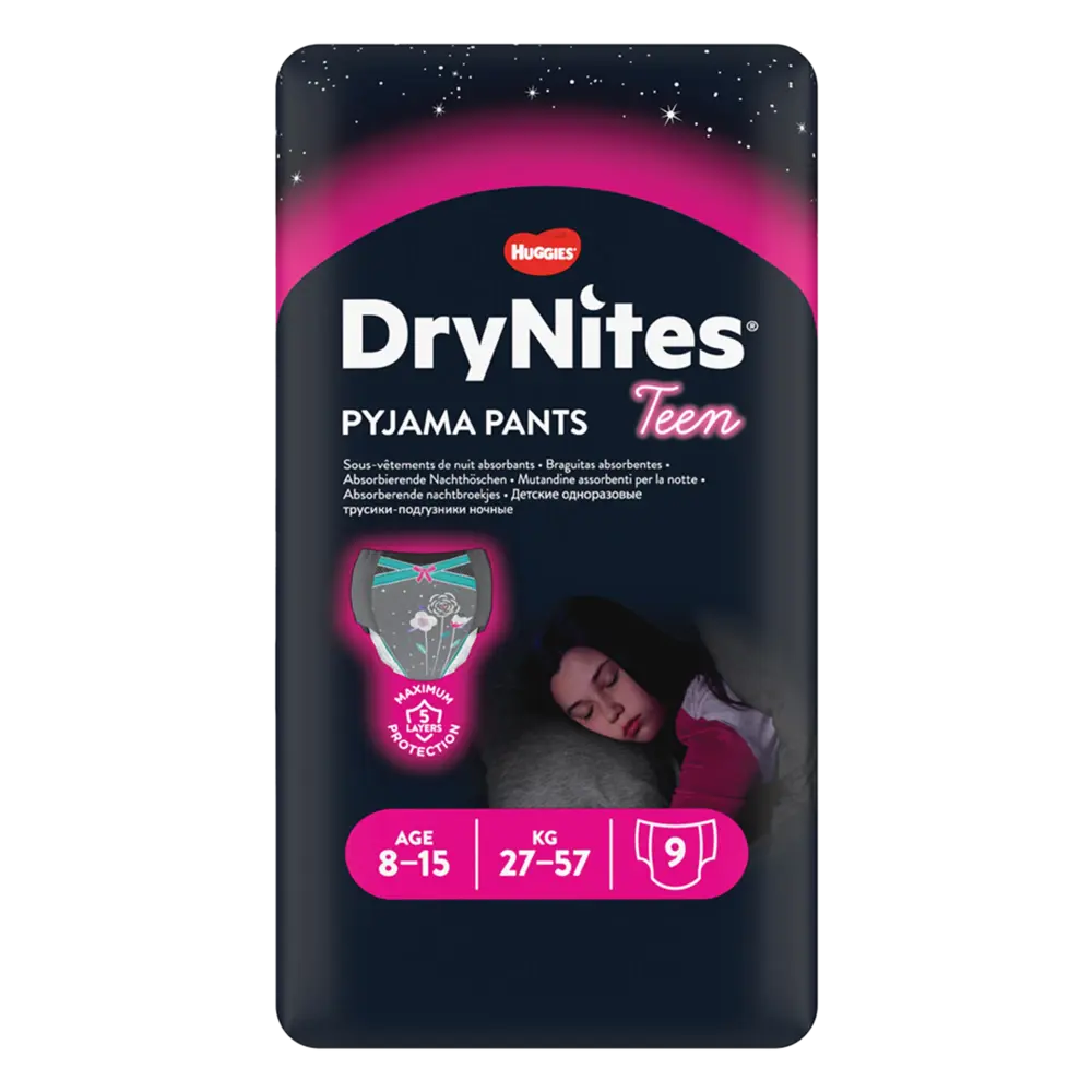 Huggies Drynight girl (8-15yrs) 9's