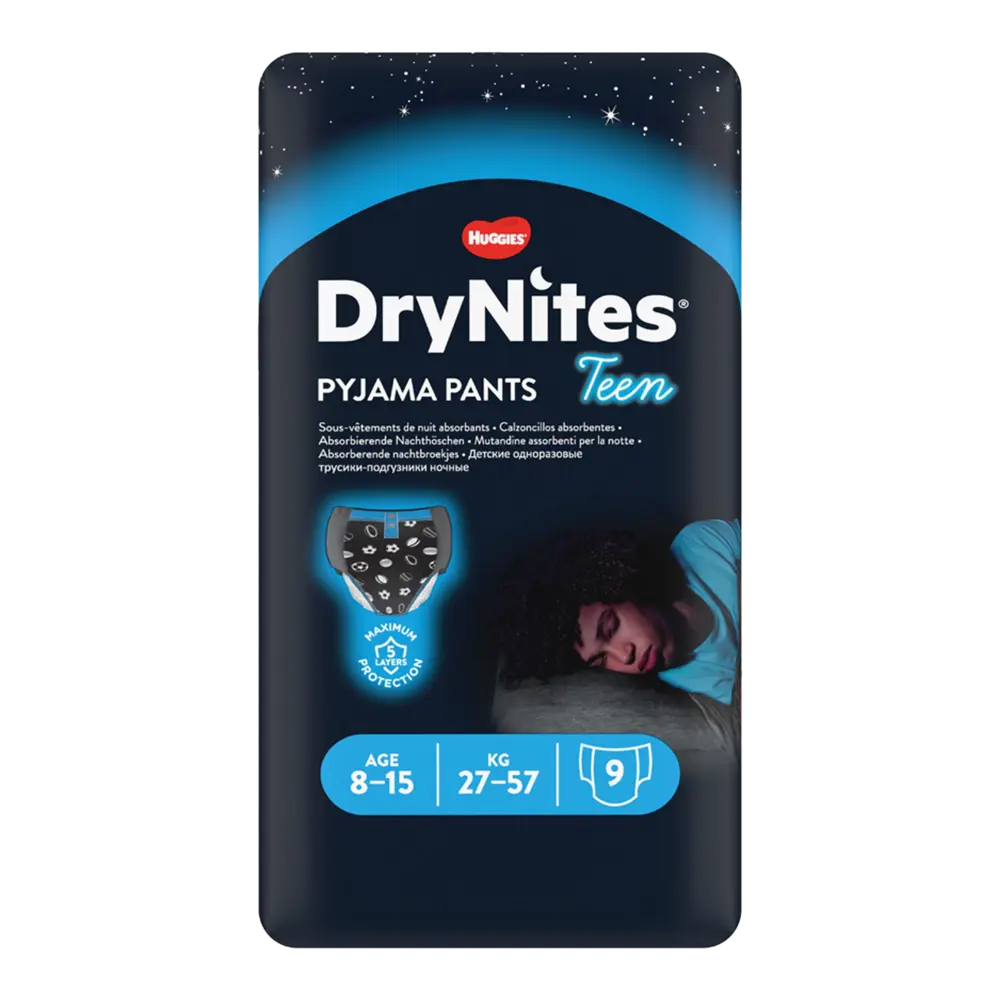 Huggies Drynights Boy ( 8-15yrs) 9s
