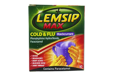 Lemsip Max Cold&Flu Sachet B/Currant 10's
