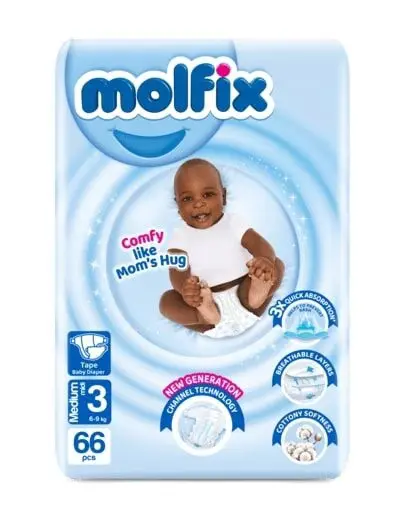 Molfix Diapers Jumbo Size 3 Medium (6.1-9kg) 62's