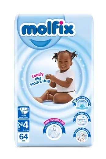 Molfix Diapers Jumbo Size 4 Large (9.1-15kg) 56's