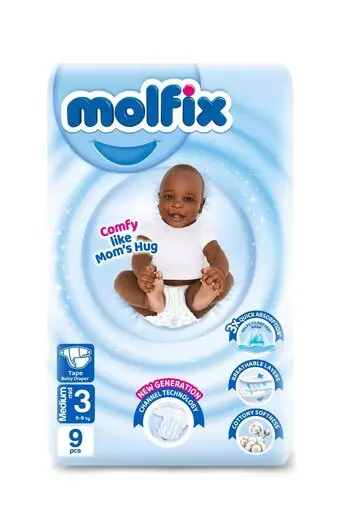 Molfix Diapers Size 3 Medium (6.1-9kg) 9s
