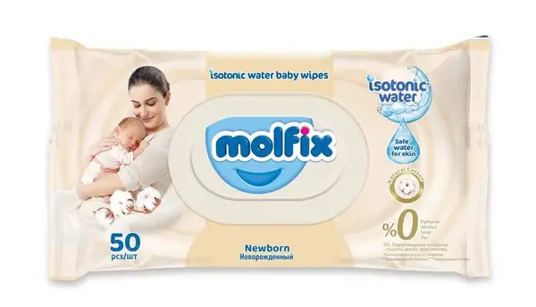 Molfix Isotonic Wet Wipes Newborn 50s