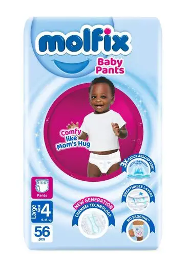 Molfix Pants Jumbo Size 4 Large (9.1-15kg) 56's