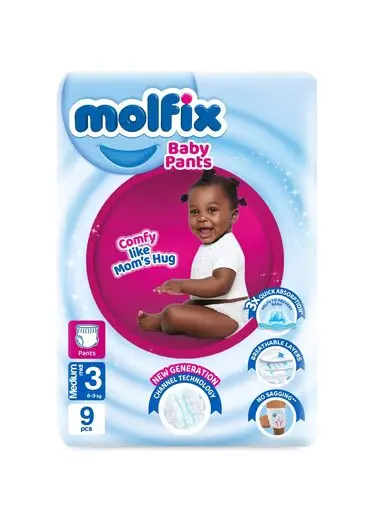 Molfix Pants Size 3 Medium (6.1-9kg) 9s