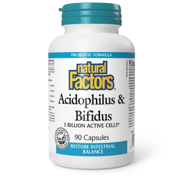 Natural Factors Acidophilus & Bifidus 5B Caps 90's
