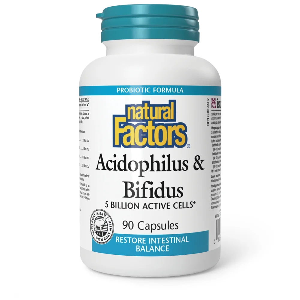 Natural Factors Acidophilus & Bifidus 5B Caps 90's