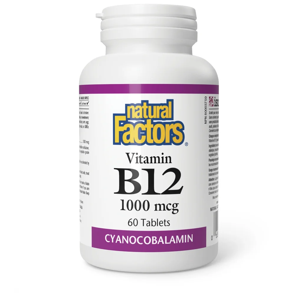 Natural Factors B12 Cyano 1000mcg Tabs 60's