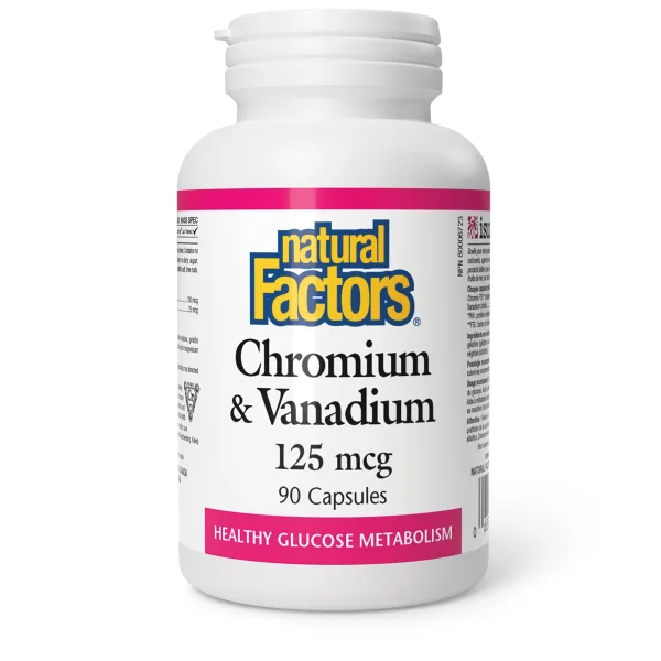 Natural Factors Chromium & Vanadium 125mg Cap 90's