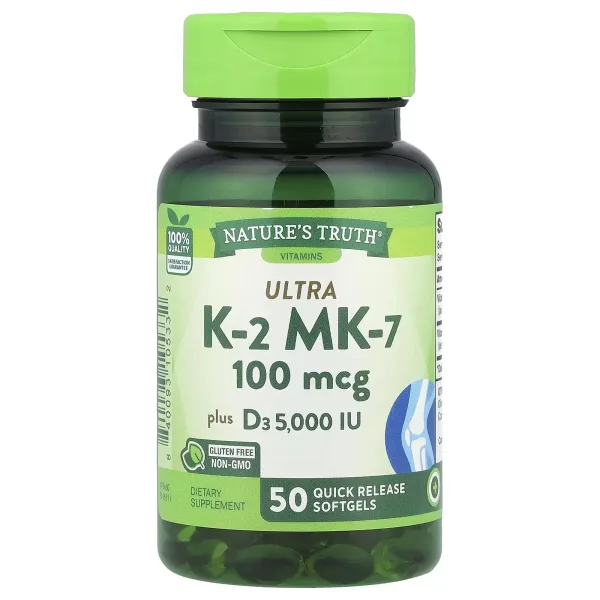 Natures Truth K2(Mk-7) 100Mcg W/D3 5000Iu Qr Softgels 50S
