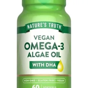 Natures Truth Vegan Omega-3 Algae Oil W/Dha Softgels 60S