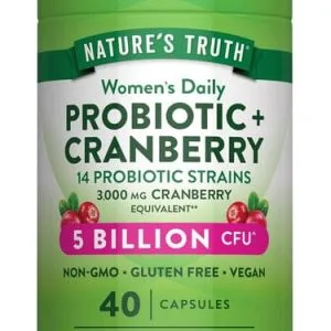 Natures Truth Women'S Daily Probiotic W/Cranberry Vegan Caps 40S
