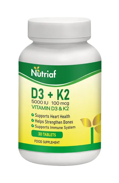 NUTRIAF Vitamin D3 (5000 IU) + K2 (100mcg) Tabs 30's