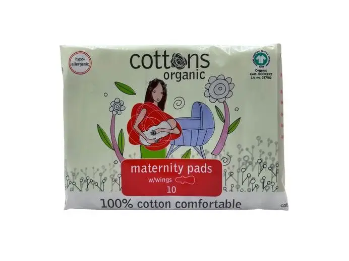 Organic Cotton Maternity Pads with Wings 10's