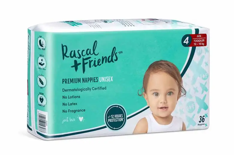 Rascal+Friends Diapers Size 4 (10-15 Kgs) -36s