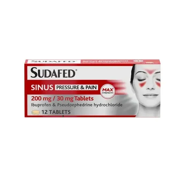 Sudafed Sinus Pressure And Pain Tablets 12S
