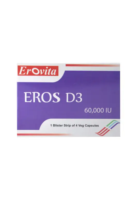 Vitamin D3 60,000 I.U Capsules 4's-Eros