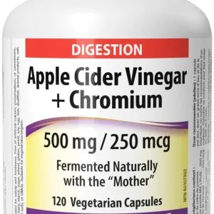 Webber Naturals Apple Cider Vinegar 500Mg + Chromium 250Mcg Veg Caps 120S