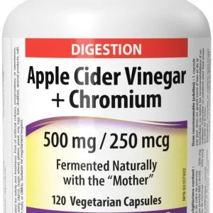 Webber Naturals Apple Cider Vinegar 500Mg + Chromium 250Mcg Veg Caps 120S