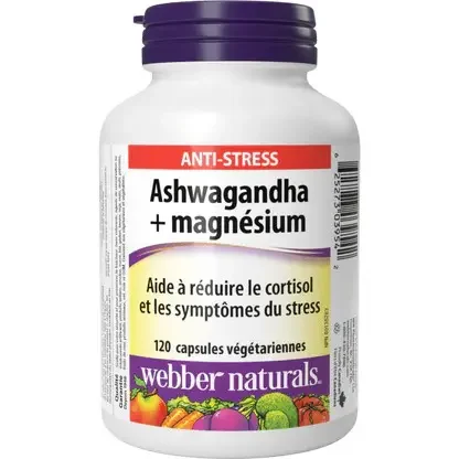 Webber Naturals Ashwagandha +Magnesium Veg Caps 120S