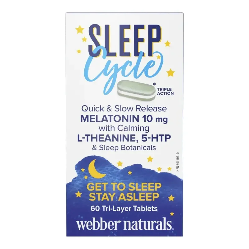 Webber Naturals Sleep Cycle(Mealtonin 10Mg/ L-Theanine & Sleep Botaniclas) Trilayer Tabs 60S