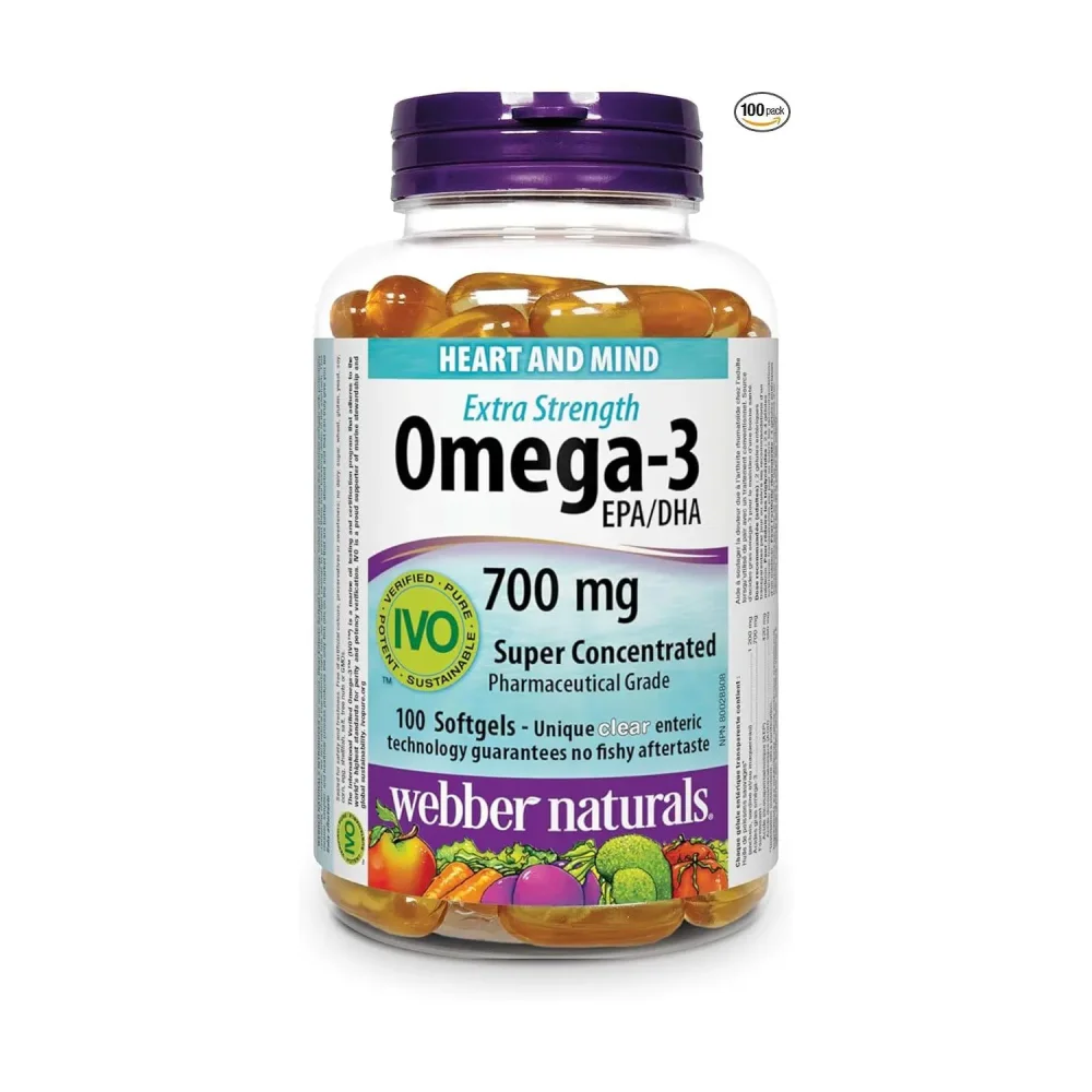 Webber Naturals Super Concentrated Omega 3 700Mg Eneteric Coated Softgels 100S