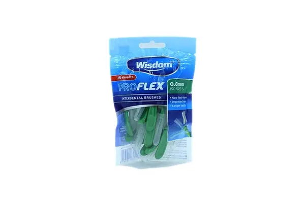 Wisdom Proflex Interdental brush Green 0.80mm 25's